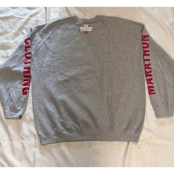 RUN A LAP Mens Pullover Marathon Clothing Sweatshirt Heather Gray Size XXL - Picture 3 of 5